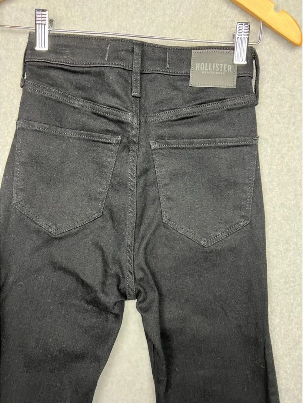Hollister Denim Jeans Womens 0R 24W / 31L Highest Rise Black Flare Leg Causal